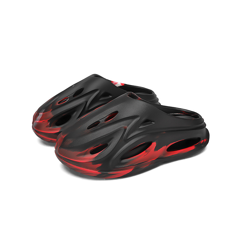 Camuflaje EVA zapatos con agujeros para hombres verano nuevo estilo exterior graffiti suela gruesa pisando mierda zapatos de playa transpirables