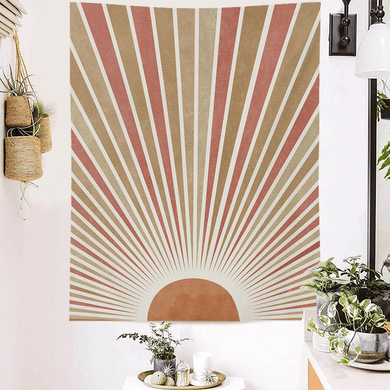 Radiance hanging cloth Wall cloth Background cloth Tea ceremony Bohemian tapestry Bedroom hanging cloth Sun_voghion.com