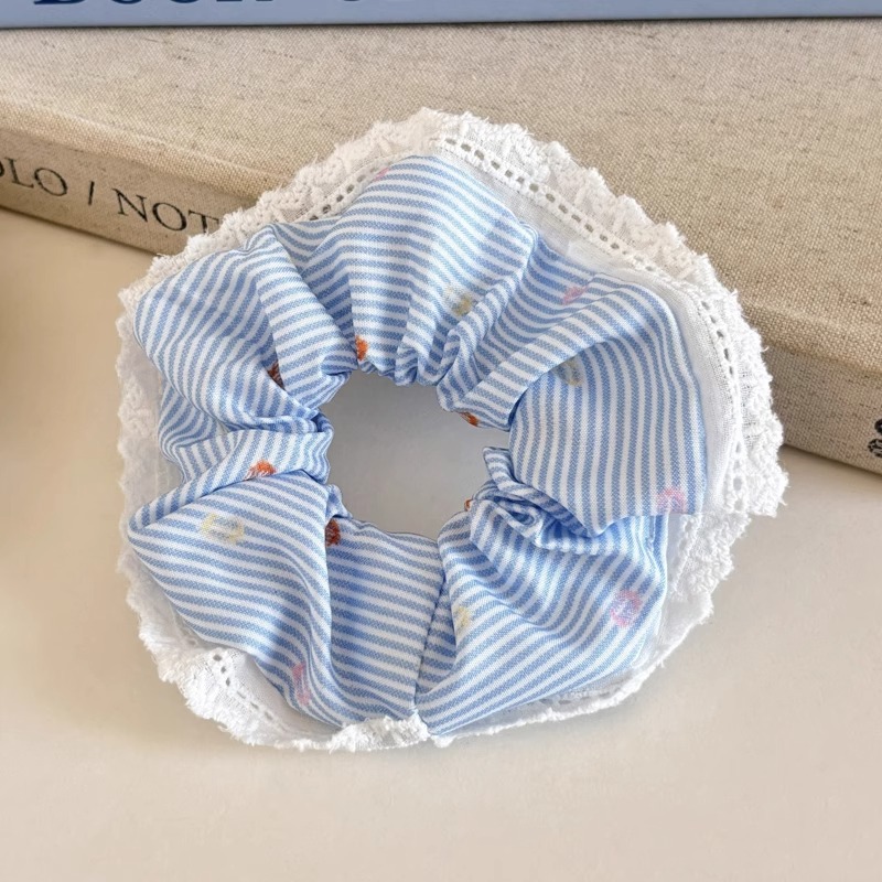 Cuerda para el cabello de intestino grueso azul para niños Cuerda para el cabello de encaje dulce para niñas