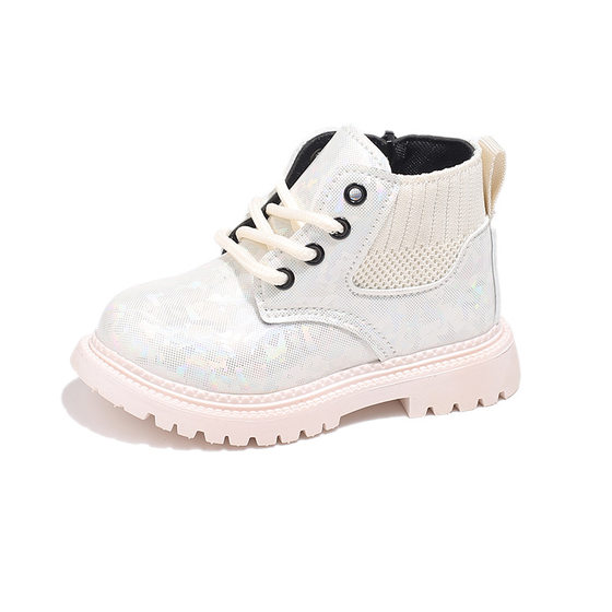 2024 autumn children's shoes new children's martin boots small and medium-sized children's short boots waterproof fashion cross-border bright leather boots for boys and girls