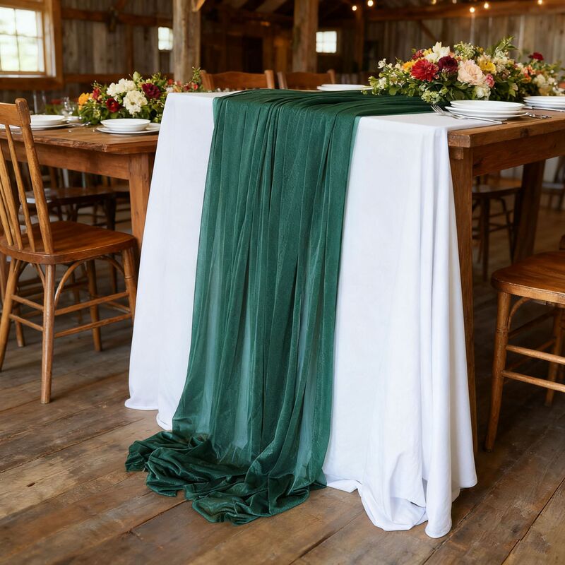 テーブルの旗のカーテンのカーテンの美人の糸のバリの紗の結婚式の誕生日のパーティーの活動は食卓の縮みの布の雪のテーブルクロスを飾ります。|undefined