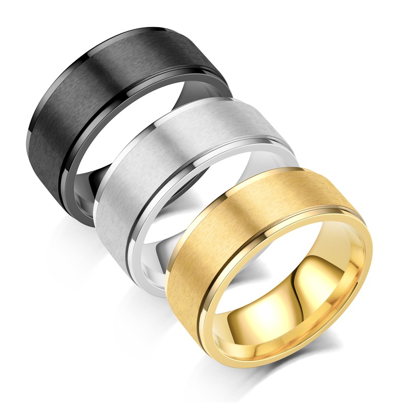 Fashion Solid Color Stainless Steel Rings display picture 1