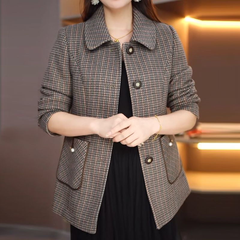 高級ママ服、秋の女性用小香ジャケット、春秋の新作カジュアルトップス、スーツ、おしゃれなカーディガン|undefined