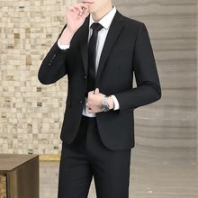 西服男士外套商务休闲春秋上衣伴郎服新郎结婚职业正装小西装跨境