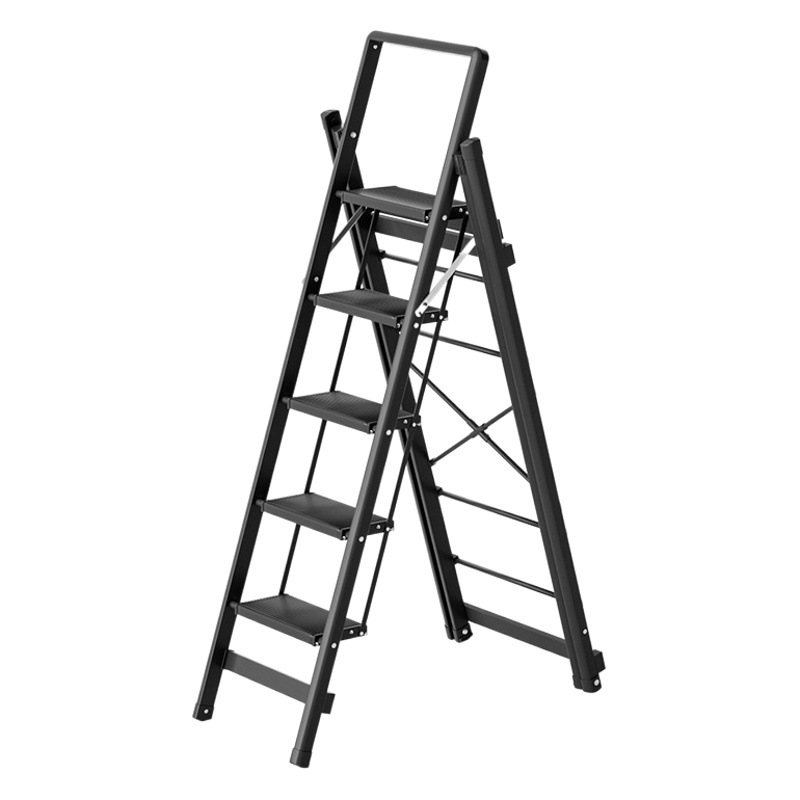 家庭用多機能両用ハンガーは炭素鋼の室内干し折り畳み人字はしご家庭用はしごを厚くする