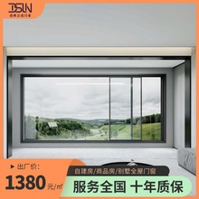 断桥推拉门窄边框隔音防水别墅豪宅厨卫公寓生房阳台轻奢防盗定制