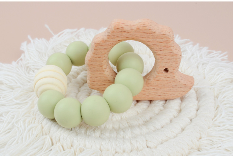 Cute Solid Color Beech Silicone Teething Stick Baby Accessories display picture 4