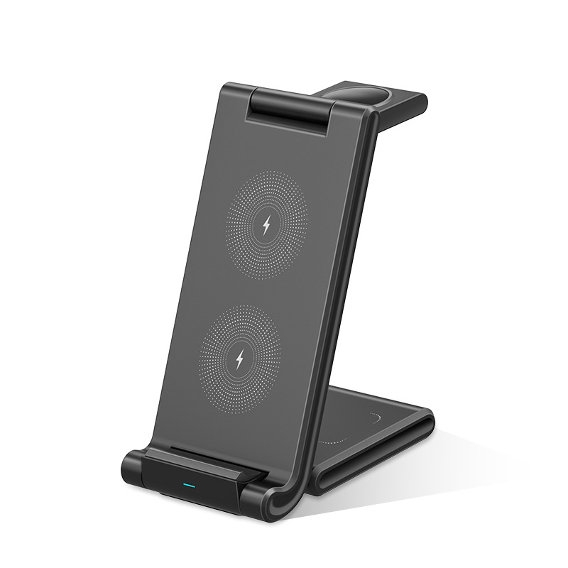 Nuevo modelo privado plegable cargador inalámbrico tres en uno adecuado para Apple Samsung Huawei fábrica de teléfonos móviles al por mayor