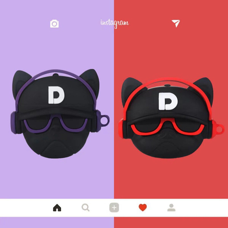 Hip-Hop Bulldog Airpodspro3 Protective Case Apple 1/2 Generation Bluetooth Headphone Case Creative 3Rd Generation Silicone Case Hip-Hop Bulldog Airpodspro3 Protective Case Apple 1/2 Generation Bluetooth Headphone Case Creative 3Rd Generation Silicone Case