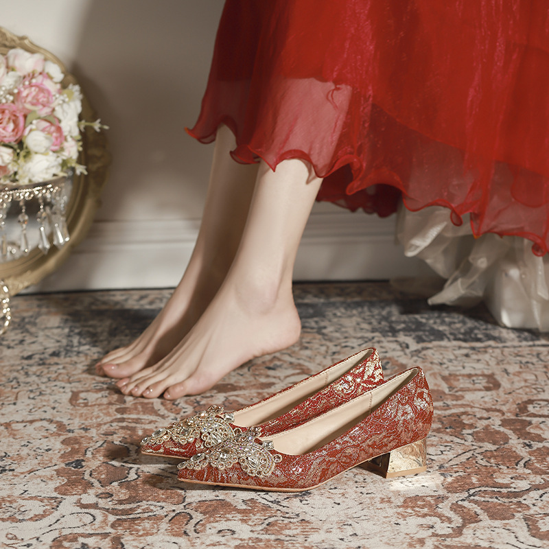 Yb-A308 Red Xiuhe Wedding Shoes 2026 New Style Chunky Heel Shoes for Women, Bridal Shoes with Elegant Design, Large Size and Wide Fit Yb-A308 Red Xiuhe Wedding Shoes 2026 New Style Chunky Heel Shoes for Women, Bridal Shoes with Elegant Design, Large Size and Wide Fit
