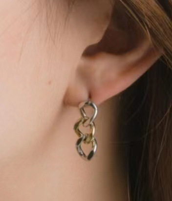 1 Pair Fashion Geometric Plating Titanium Steel Drop Earrings display picture 3
