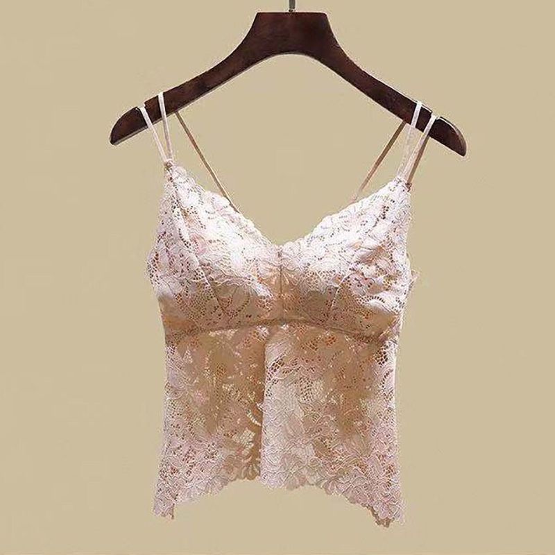 レースの美背デザイン、女性用サマーワンピース、外でも内でも着用可能、胸パッド付きブラ一体型インナー、背中見せ|undefined