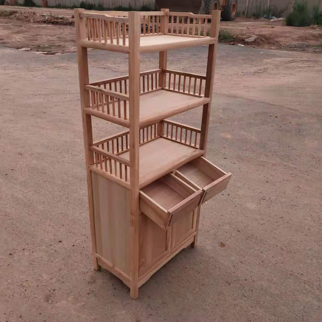 Storage Bookshelf, Northern Old Elm Wood Storage Rack, New Chinese Style Home Reading Rack, Bookcase Factory Wholesale