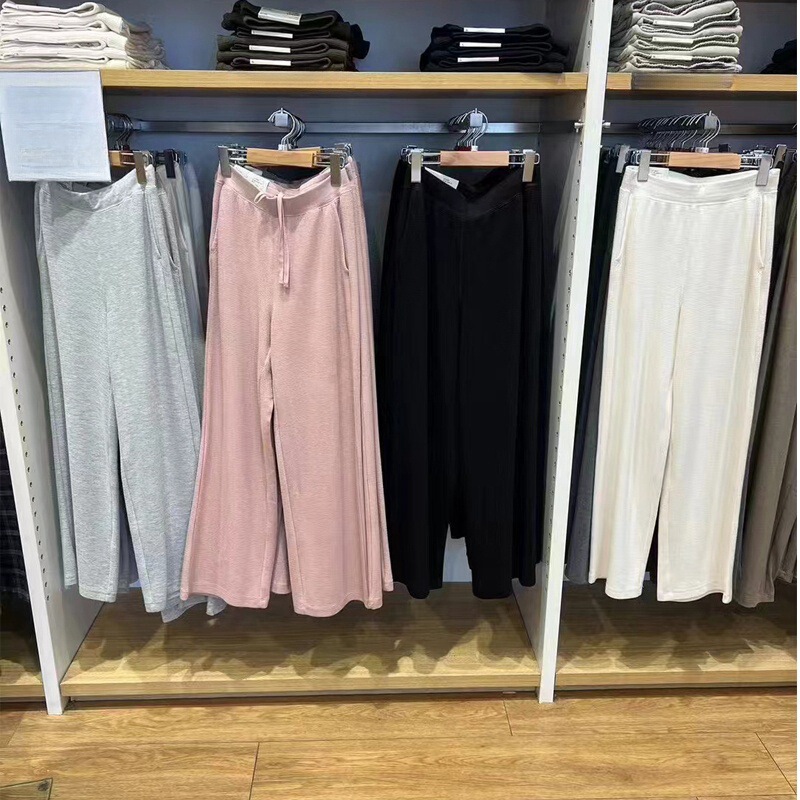 Women's Waffkle Stretch Straight Pants/Casual Pants E468339/470334 Milky White Grey Women's Waffkle Stretch Straight Pants/Casual Pants E468339/470334 Milky White Grey