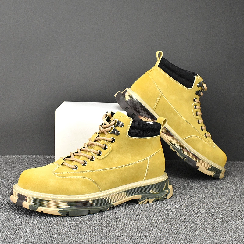 Осенне-зимние новые дышащие легкие красные ботинки Martin из воловьей кожи с сеткой, повседневная обувь, мужская обувь, Net Red INS