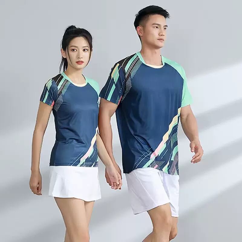 极速批发比赛队服夏速干羽毛球服套装男女透气乒乓球服排球训练服