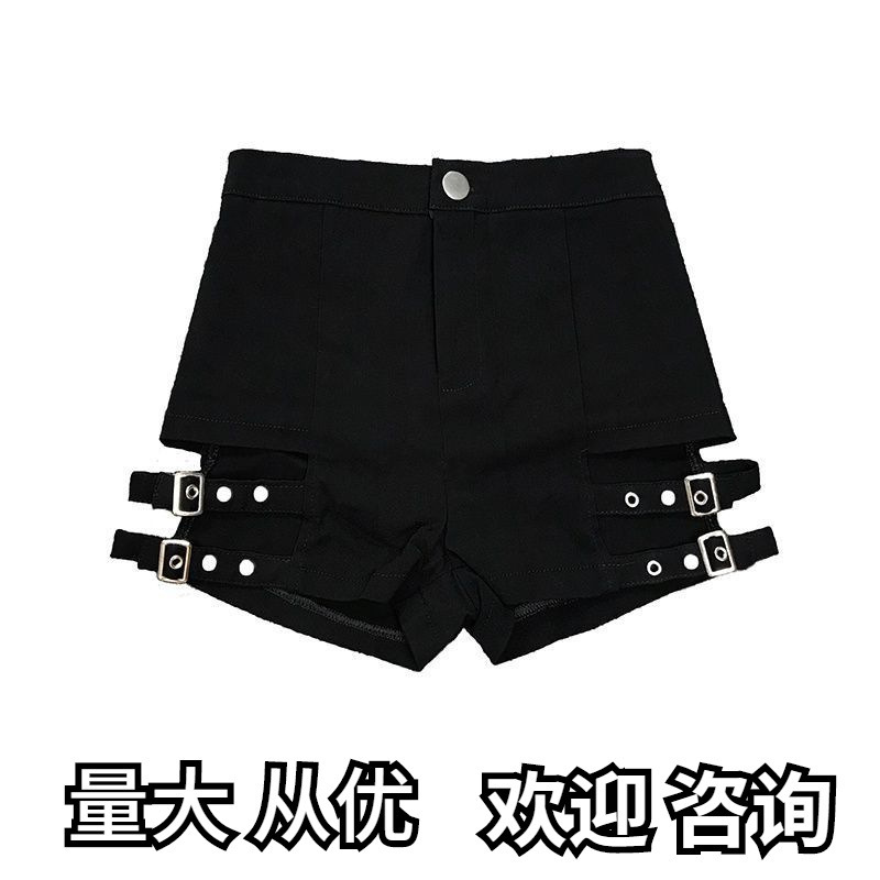 Hot Girls Summer Punk Style Shorts Women's Jazz Dance Black Motorcycle High Waist Steel Tube Dance Stretch Hip Hot Pants for Children Hot Girls Summer Punk Style Shorts Women's Jazz Dance Black Motorcycle High Waist Steel Tube Dance Stretch Hip Hot Pants for Children