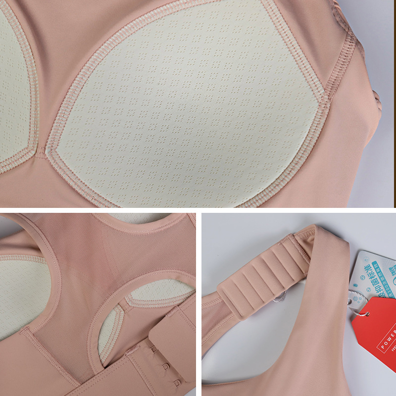 Wiman nueva ropa interior deportiva femenina taza fija a prueba de choque delgada running poliesterona malla vacía hermosa ropa interior de yoga