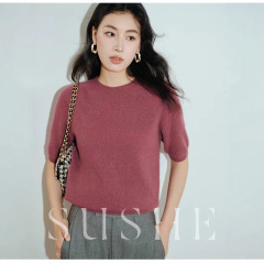 新型ニット半袖tシャツ丸首ファッションニット2025春新作気質女神範ファッション丸首