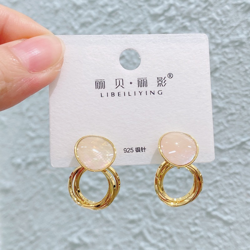 Liyin/Libeliying ドーパミンドロップ釉薬ペイントイヤリングニッチ春夏甘くて絶妙な s925 シルバー針イヤリング|undefined