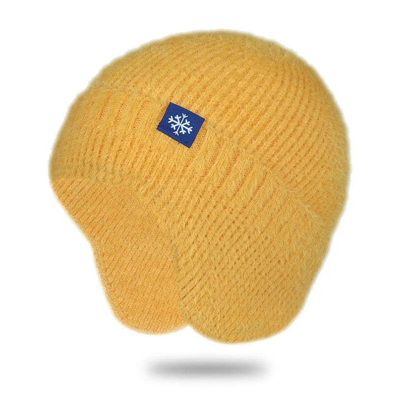 Autumn and winter knitted hats for men and women of the same style, ear protectors, thermal headgear, earmuffs, hats, cold-proof cycling pullovers._voghion.com