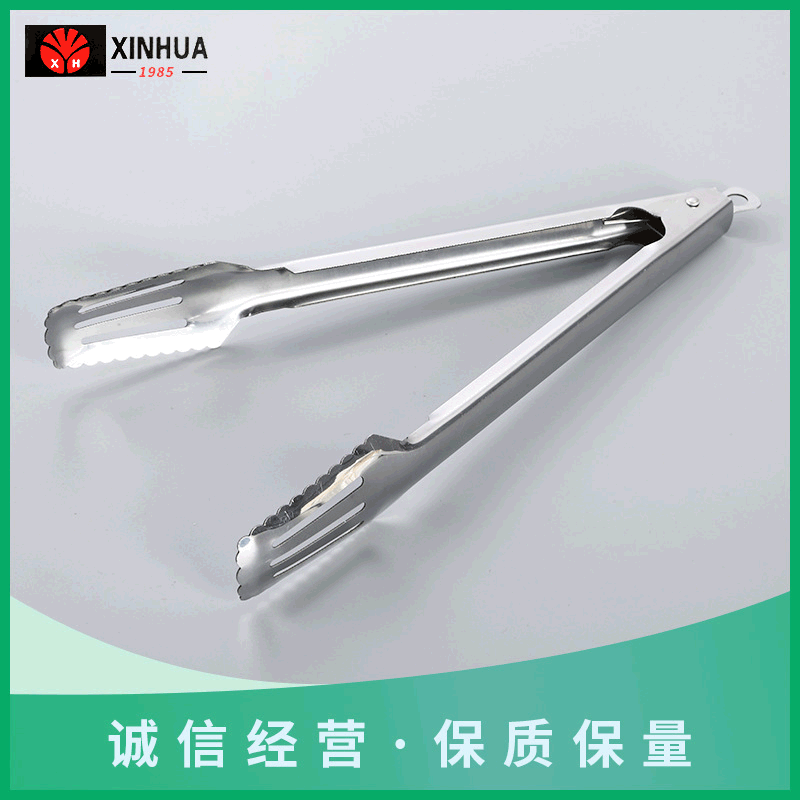 厂家批发新品不锈钢烧烤夹 加厚面包夹烤肉夹 防滑食物夹