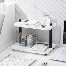 桌面双层置物架学生宿舍化妆品收纳架办公室桌上多层塑料整理架子
