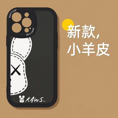 情侣卡通苹果14新款半脸12promax潮手机壳iPhone13硅胶防摔14Plus