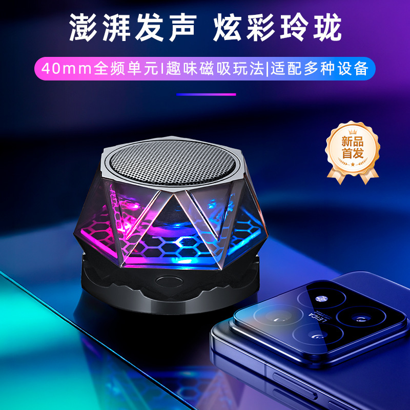 Cross-border new mini magnetic Bluetooth speaker mobile phone stand sports outdoor bracelet Bluetooth stereo subwoofer