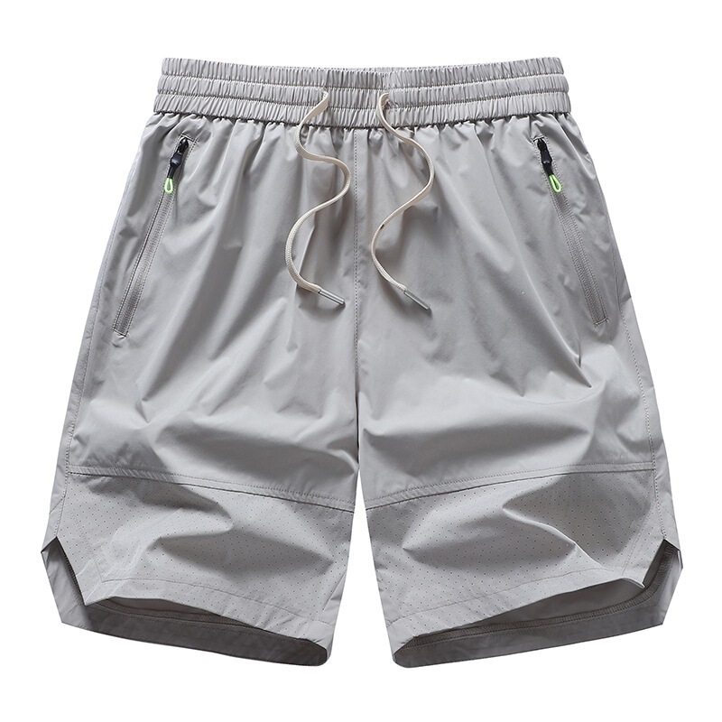 Summer New Style Ice Silk Shorts for Men, Outdoor Sports Loose Split Casual Shorts, Fashionable Trendy Beach Shorts