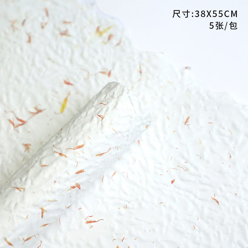 Papel de pétalos desgarrado a mano, papel de flores, papel de embalaje de flores de alta calidad, papel floral Dongba, papel floral al por mayor image 55
