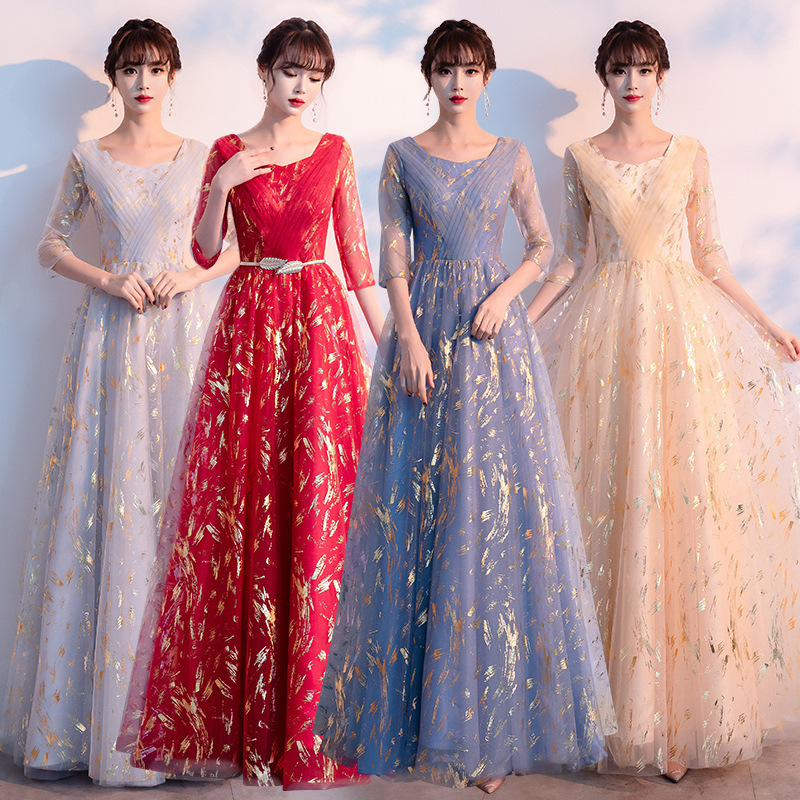 Grand Choir Evening Dress Female 2025 Spring New Modern Adult Performance Dress Recitation Host Commander