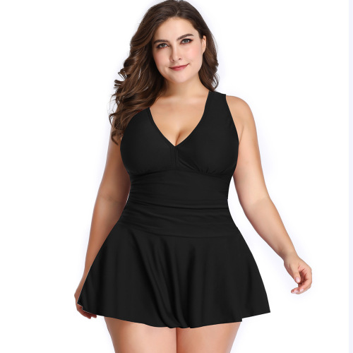 Plus size swimsuit for women, new European and American belly-covering conservative printed skirt split swimsuit boxer briefs manufacturer wholesale