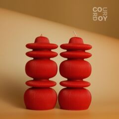 Corduロイ赤い双喜字手作りアロマキャンドル卸売りお土産プレゼント結婚結婚式の置物
