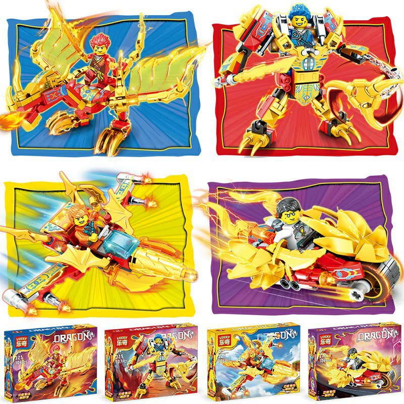 Toy for boys, plastic dragon battle, constructor, small particles