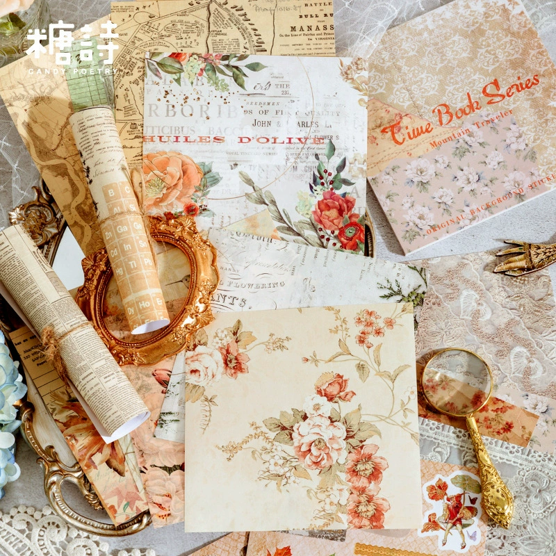 Время Руководство Серия Сахар Поэзия Фон Вставить Бумага Ретро Искусство Справочник Материал Декоративная паста 20 в 8