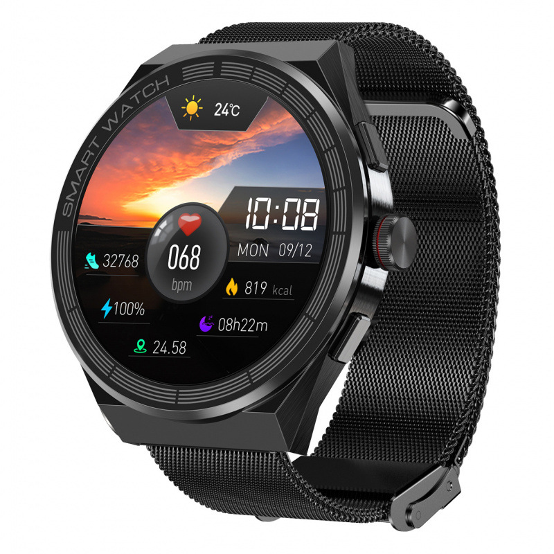 BM01 블랙 밀란 스틸 스트랩 (무선 충전)