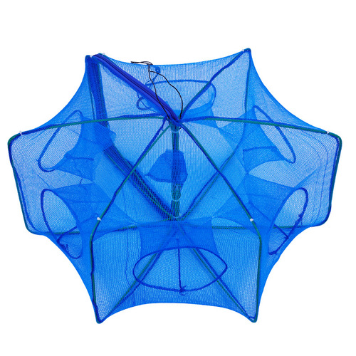 Folding square fishing shrimp cage fish net polygonal moving net fish cage fishing net hexagonal umbrella type shrimp cage hand-thrown fish bag
