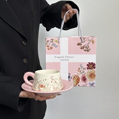 高级感小众轻奢陶瓷咖啡杯碟套装礼盒下午茶高颜值马克杯子复古风