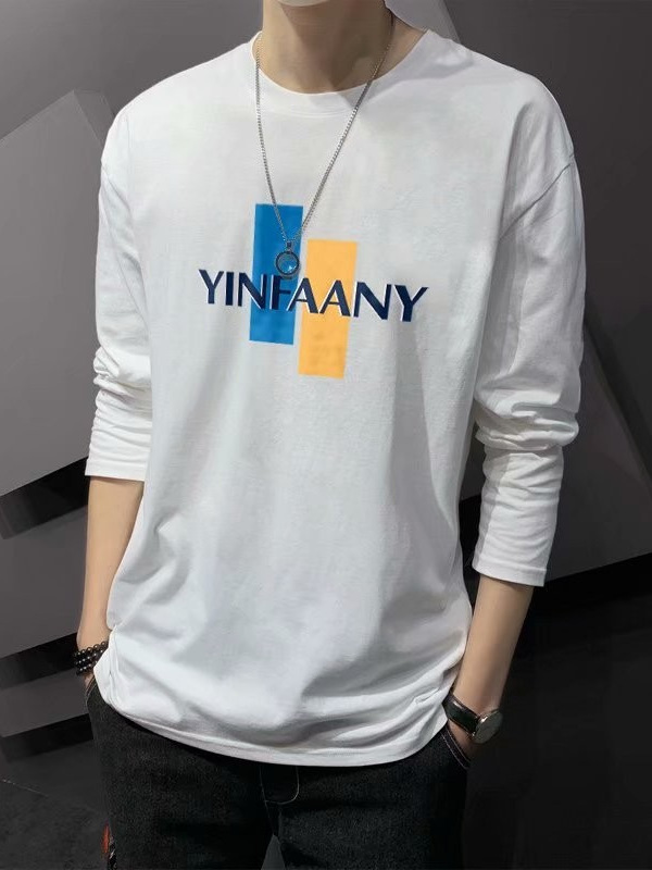 2024 otoño verano camiseta de manga larga para hombre estilo coreano estilo delgado con camisa de fondo ropa de otoño marca de moda ropa interior interior