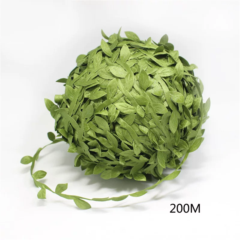 Spot supply Simulation Green Leaf Ring Flower Ring Weaving Accessories File Leaf Decoration Vine DIY Flower Ring Material