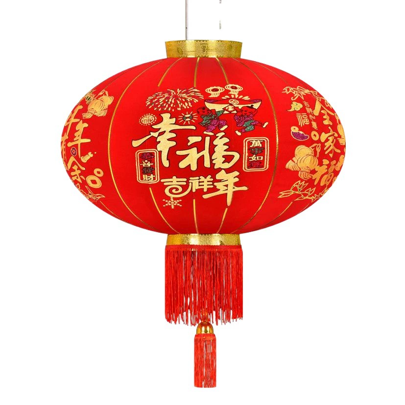Большой красный фонарь новый флокирован длинный полюс пузырьков K золотой фонарь Весенний фестиваль новогодний фонарь украшает свадьбу Xiji реклама