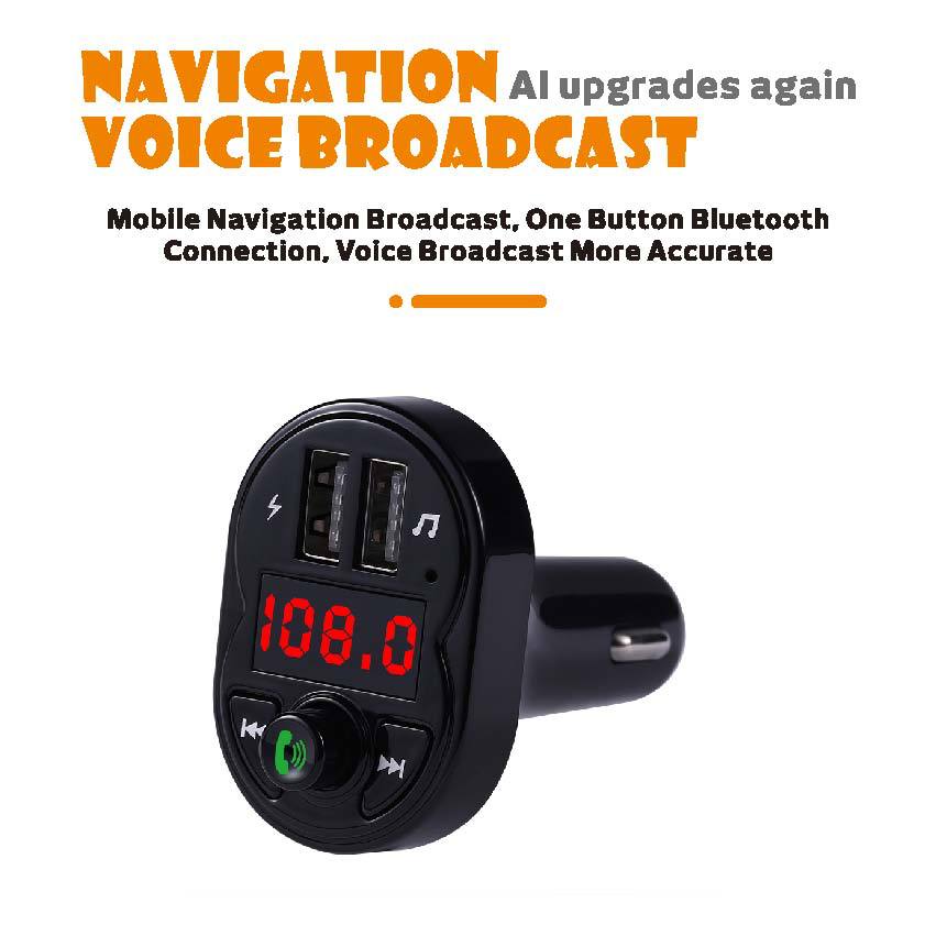Southeast Asia Cross-Border Independent Station Manufacturer Supply Wireless Car Bluetooth Adapter Hands-Free Call U Disk/Tf Card Broadcast