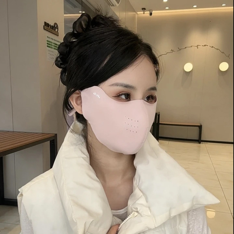 2025年新款豹纹置鱼骨3D立体口罩秋冬护眼角防紫外线防风加绒面罩|undefined
