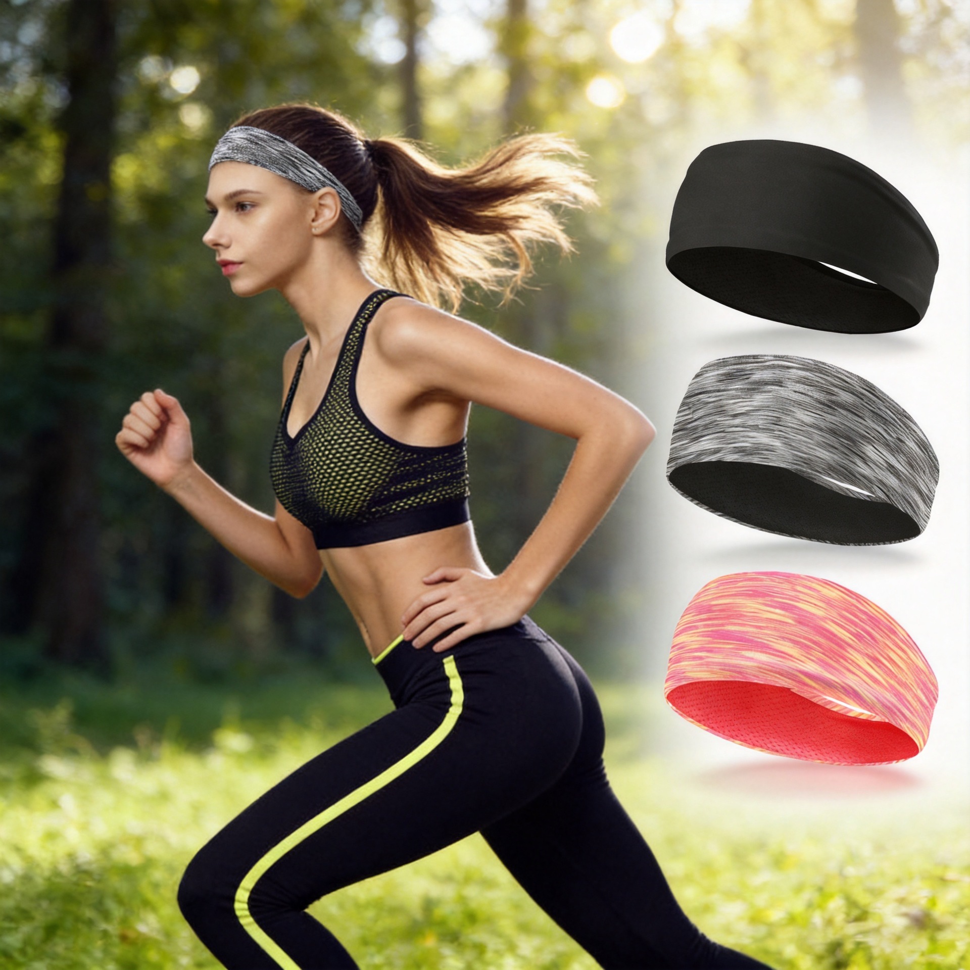 Factory Direct Supply Sweat-Absorbent Headband for Men and Women Running Headband Yoga Fitness Headscarf Cycling Dance Sports Headband