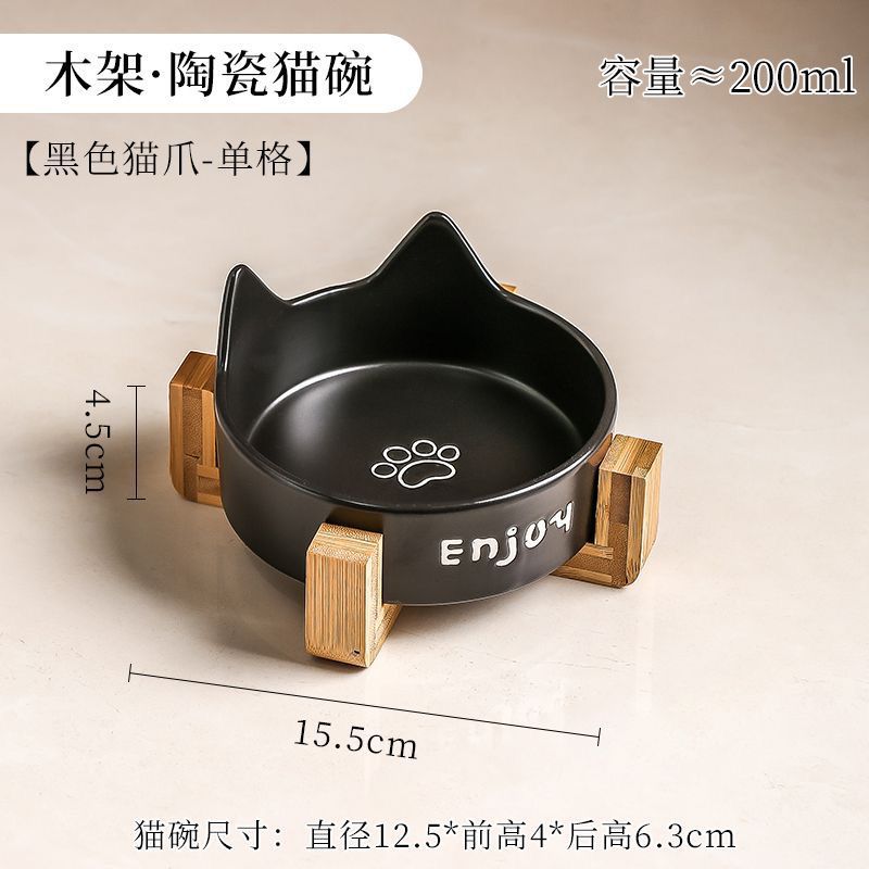 Tazón para gatos Tazón para comida para gatos de cerámica Tazón para mascotas Tazón para beber Tazón para alimentos Tazón para gatos todo en uno Tazón para gatos Tazón para perros No es fácil volcar el cuello