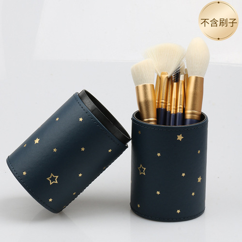 Green Cloud Makeup Brush Pot PU Storage Cylinder Dustproof Makeup Case Eyebrow Pen Large Capacity Storage Box Pen Holder