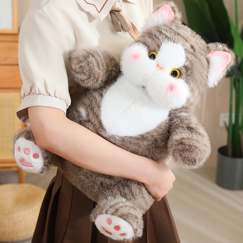 Nuevo lindo Bobo gatito muñeca denim muñeca de peluche sentada gato chica dormir almohada cumpleaños