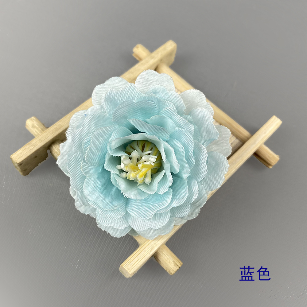 Simulación de flores de rododendro otoñal auditorio de bodas fotografía de guía de carretera decoración del hogar pequeña flor de peonía diy horquilla tocado 6cm