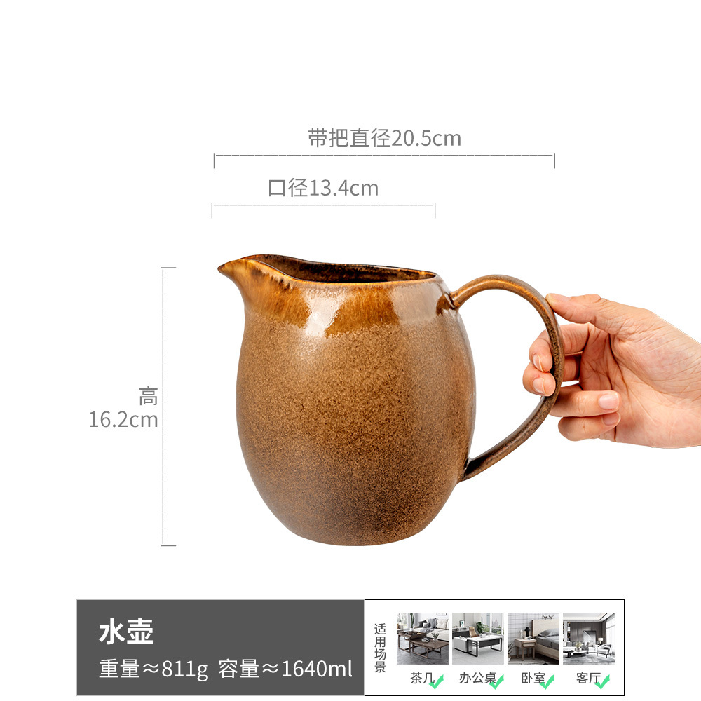 Muchos usos Colección de botellas de agua Olla para el hogar Botella de agua fría de gran capacidad Venta al por mayor Decoración de flores de cerámica retro Olla de mano